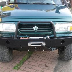 Передній бампер для Suziki Vitara (1.6) (1989-1999) з монтажною плитою під лебідку з кенгурятником